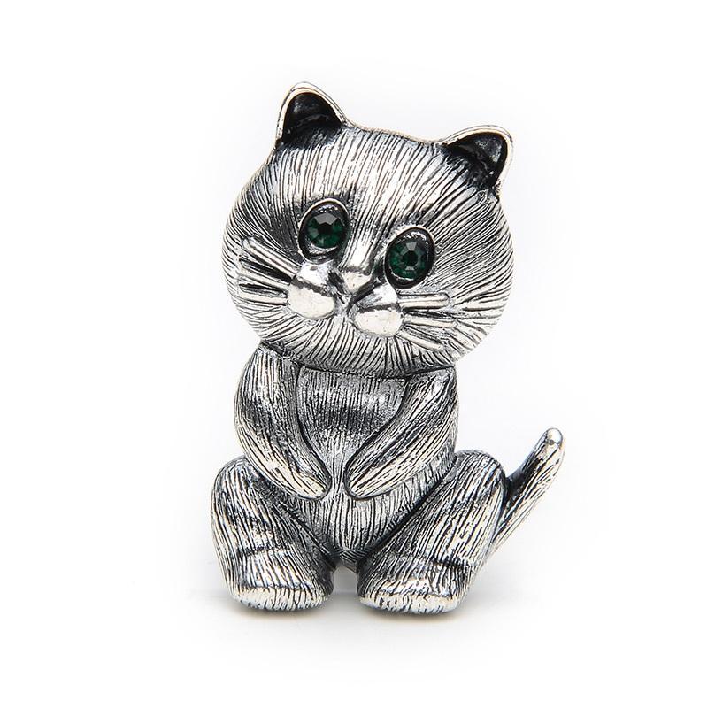 Silver Cat Brooch – Vintage Creators