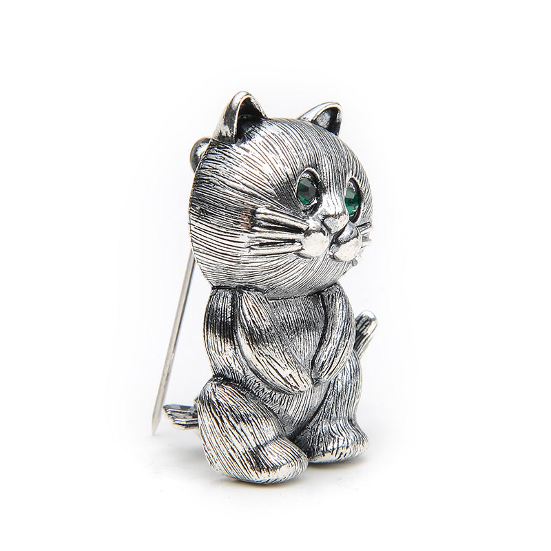 Silver Cat Brooch – Vintage Creators