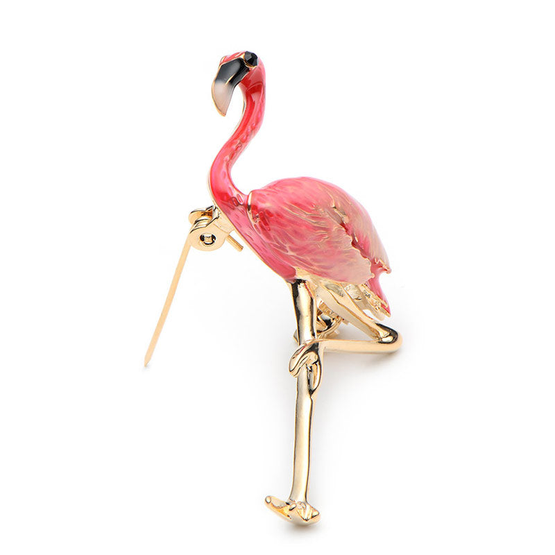 Hand Painted Enamel Flamingo Brooch – Vintage Creators