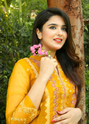Mustard Kurta Set for Women