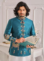 Teal Prince Coat for Men