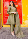 Olive green Short Frock for Women