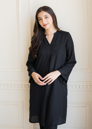 Black Kurta Set for Women