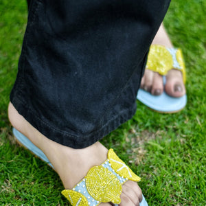 Sky blue Slides for Women
