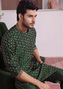 Bottle green Kurta Set for Men