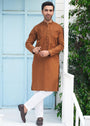 Camel brown Kurta Set for Men