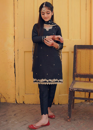 Black Kurta Set for Girl