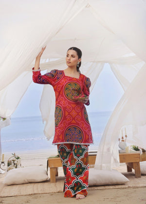 Red Kurta Set for Women