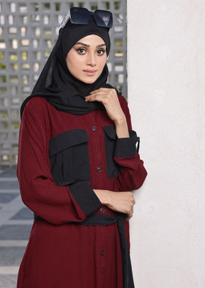 Maroon Abaya for Women