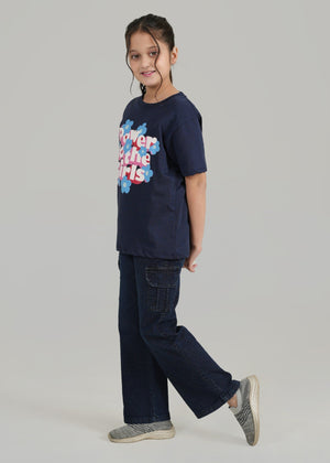 Navy blue T Shirt for Girl