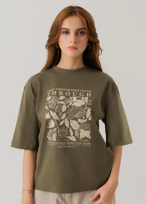 Olive green T Shirt for Women
