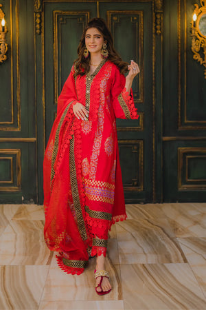 Red Kurta Set for Women