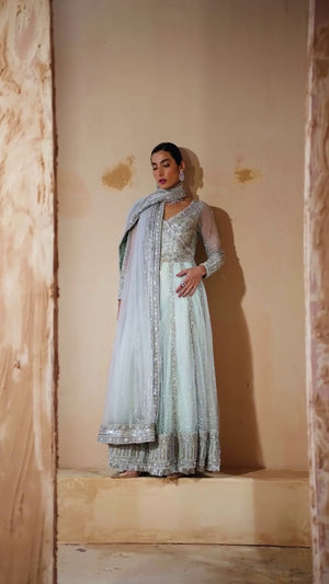Ice blue Angrakha for Women