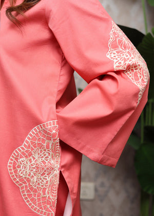 Coral pink Kurta Set for Women