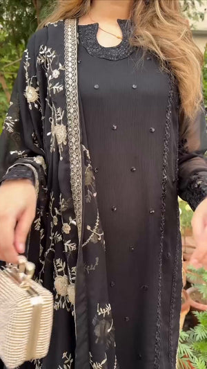 Black Kurta Set for Women