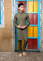 Army green Kurta Set for Men