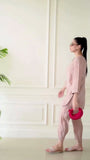 Tea rose pink Kurta Set for Women