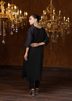 Black Kurta Set for Women