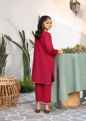 Maroon Kurta Set for Girl