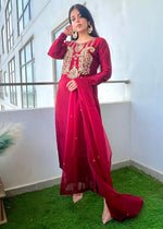 Cherry red Kurta Set for Women