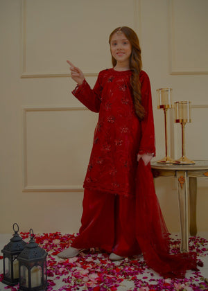 Maroon Kurta Set for Girl