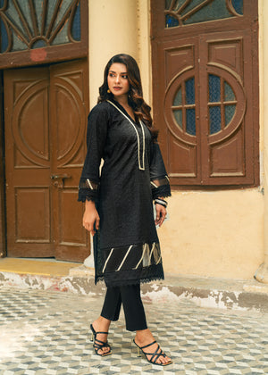 Black Kurta Set for Women