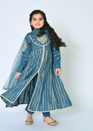 Teal Pishwas for Girl
