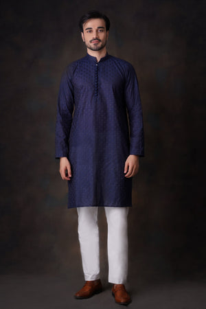 Navy blue Kurta Set for Men