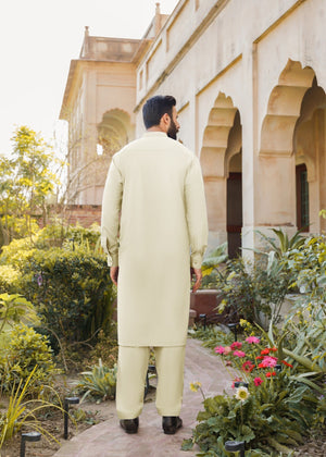 Cream Shalwar Kameez for Men