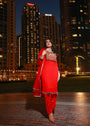 Red Kurta Set for Women