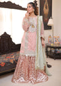 Tea rose pink Gharara for Women