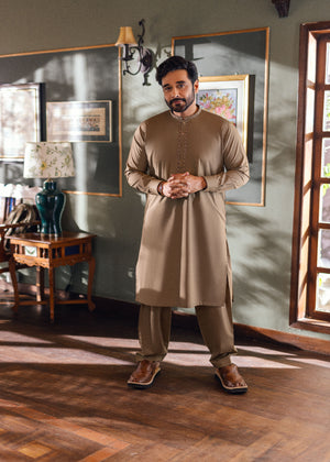 Brown Shalwar Kameez for Men