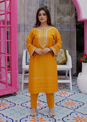 Mustard Kurta Set for Women