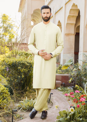 Cream Shalwar Kameez for Men