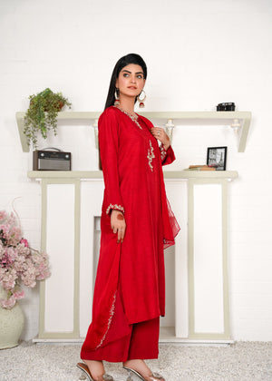 Red Kurta Set for Women