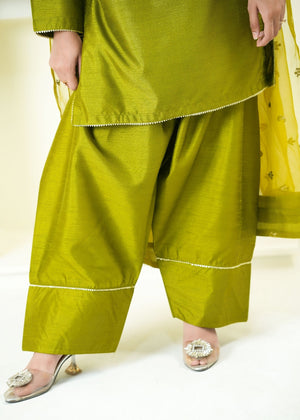 Olive green Kurta Set for Women