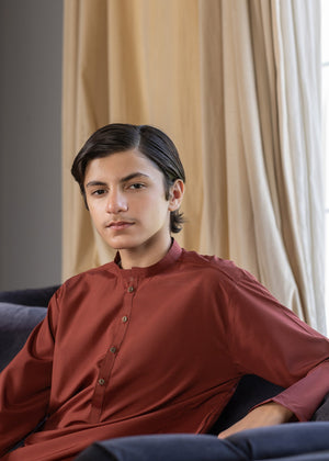 Rust orange Kurta Set for Boy