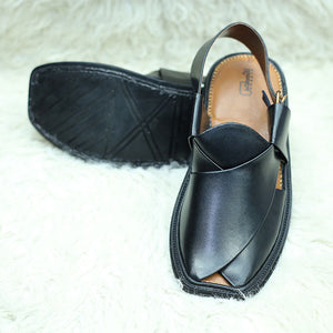 Black Peshawri Chappal for Men