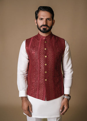 Maroon Waistcoat for Men