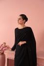 Jet black Saree for Women