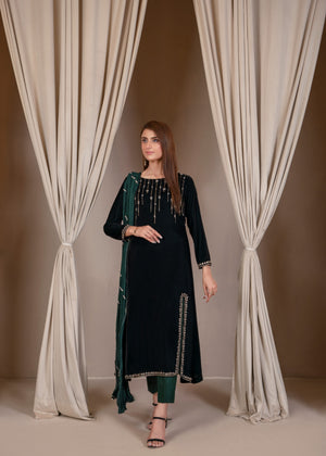 Dark green Pishwas for Women