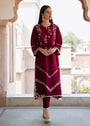 Burgundy Kurta Set for Women