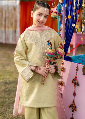 Pistachio green Kurta Set for Girl