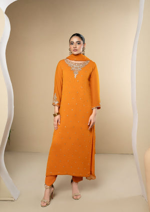 Orange Kurta Set for Women