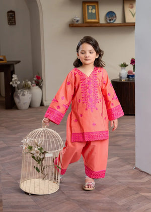 Peach pink Kurta Set for Girl