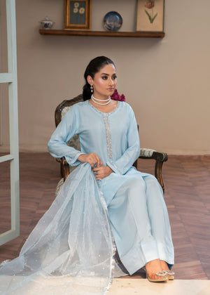 Ice blue Dupatta for Women