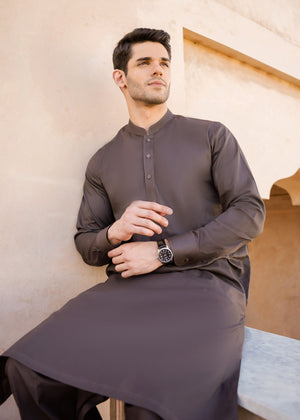 Chocolate brown Shalwar Kameez for Men