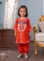 Rust red Kurta Set for Girl