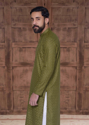 Olive green Kurta for Men
