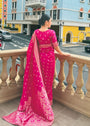 Hot pink Saree for Women